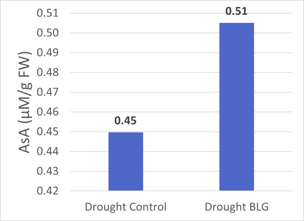 Graph showing BioLiNE's ability to improve ascorbate concentration.